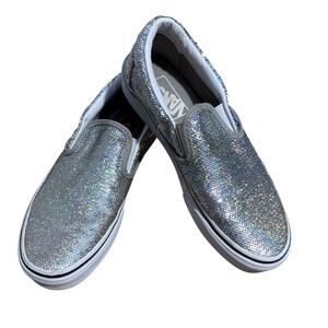 Vans (Silver) Sequin Slip On Sneakers Women Size 6